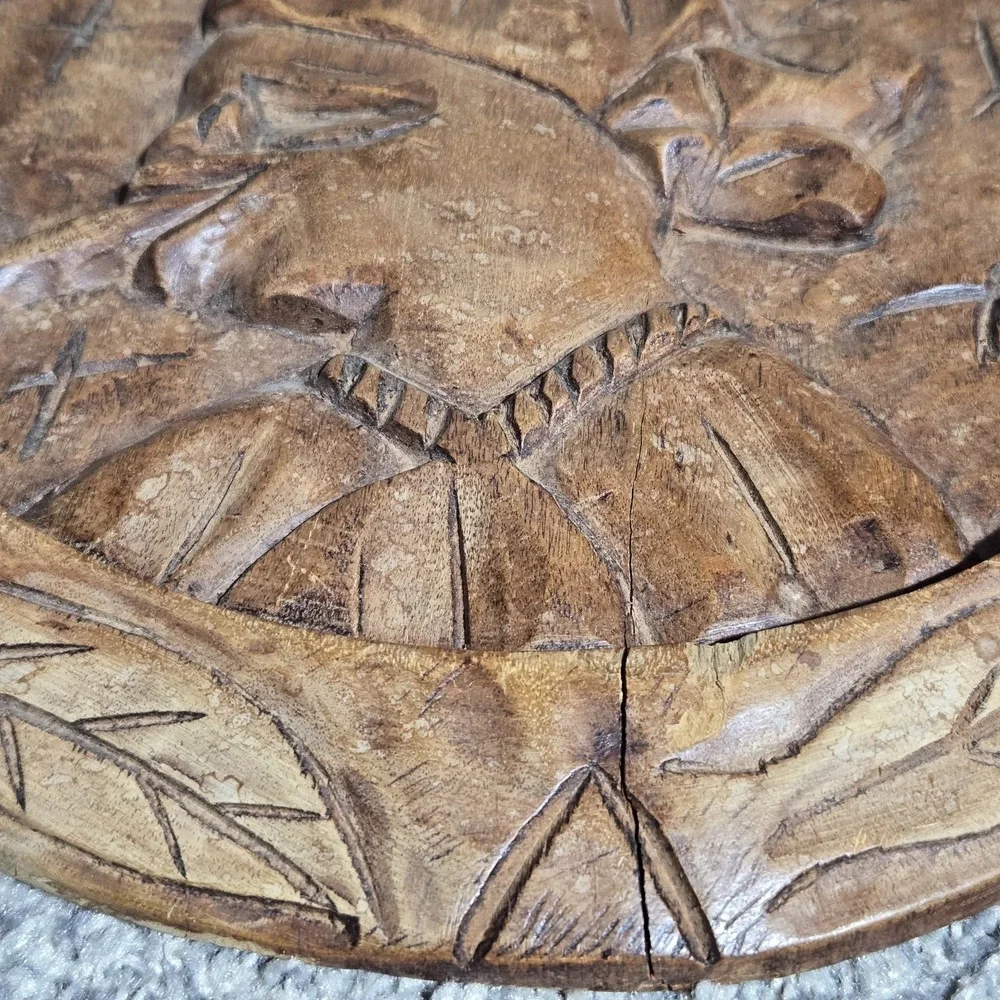 VINTAGE Wooden Wall Plaque‎ BOHO 12